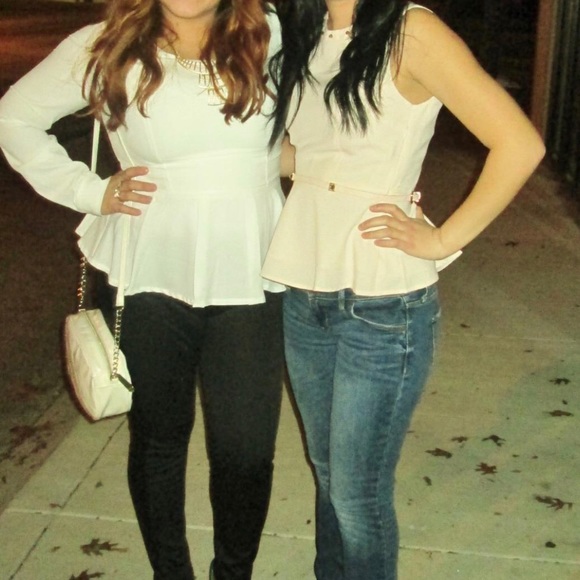 Forever21 Gold Detailed Peplum Blouse - Picture 7 of 7